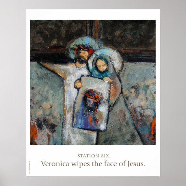 Station 6: Veronica wischt das Gesicht von Jesus a Poster (Vorne)