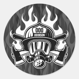 Station der Abteilung Feuerwehr Runder Aufkleber