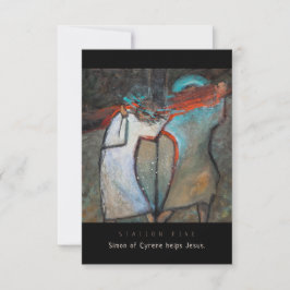 Station Five, Simon Cyrene hilft, Prayer Card