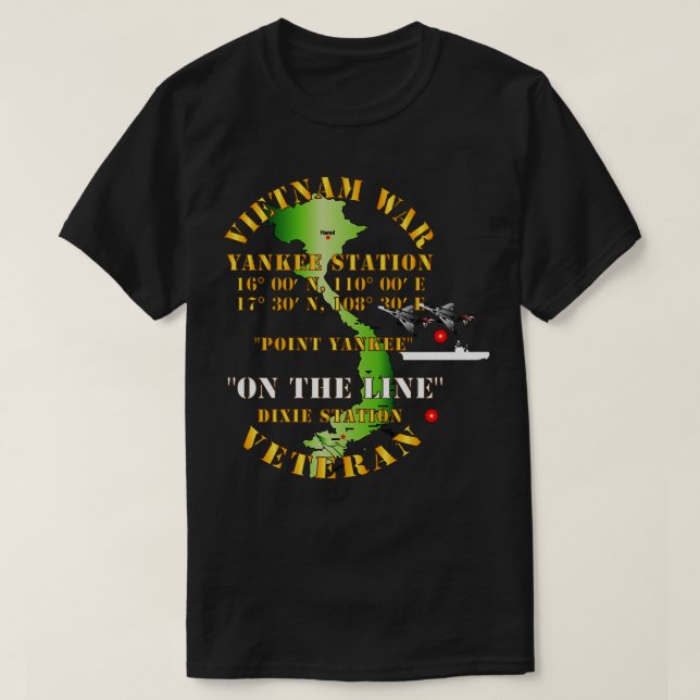 Station Navy Vietnam Combat Vet Yankee T-Shirt (Design vorne)