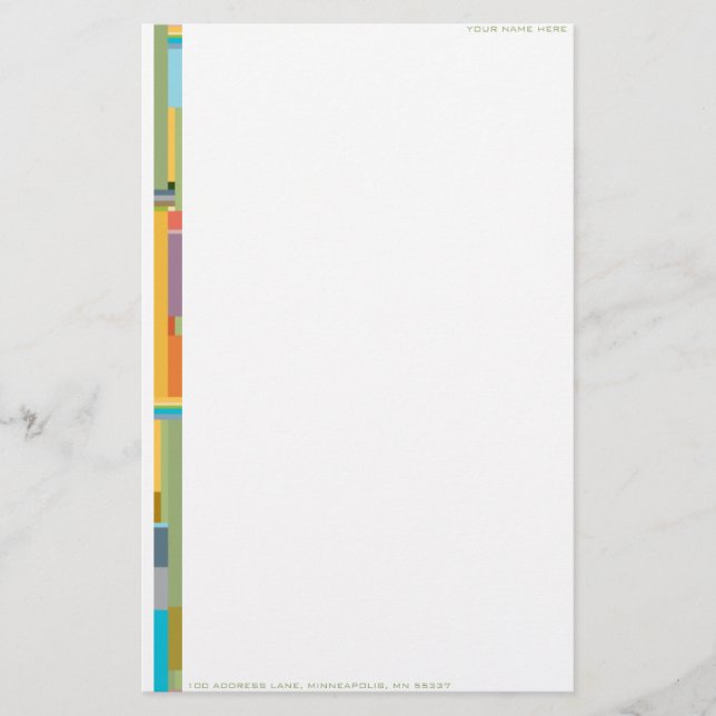 Stationäre Darstellung des aktuellen Farbfelds Briefpapier (Vorderseite)