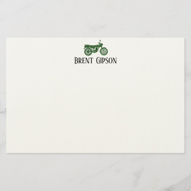 Stationäre Karte für Vintage Motorradskizzen (Vorderseite)