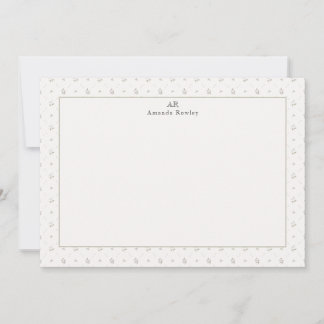 Stationäre personalisierte Monogramm Dankeskarte