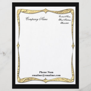 Stationäre Premium Black Equent Gold Border Briefbogen