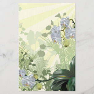 Stationäre weiße Orchideenwälder Briefpapier