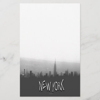 Stationary of Black and White New York Skyline Briefpapier