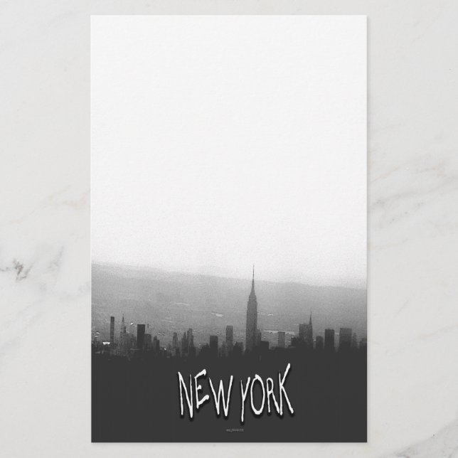 Stationary of Black and White New York Skyline Briefpapier (Vorderseite)