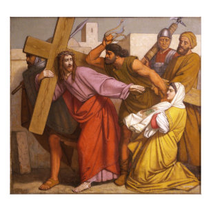 Stationen des Kreuzes 5 Simon trägt das Kreuz Fotodruck