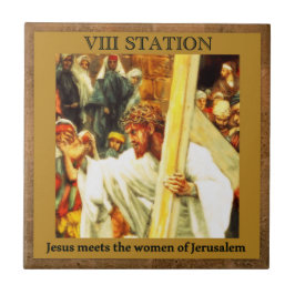 Stationen des Kreuzes Nr. 8 von 15 Jesus trifft Fr Fliese