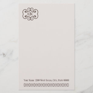 Stationery Basic P/Champagne Color Monogram Briefpapier