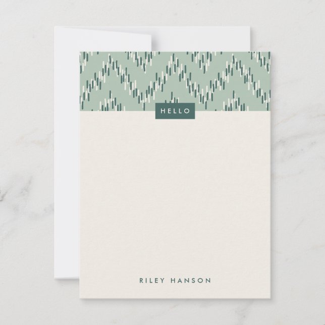 Stationery Dashing Boho Ikat Zig Zag - Aquamarin (Vorderseite)