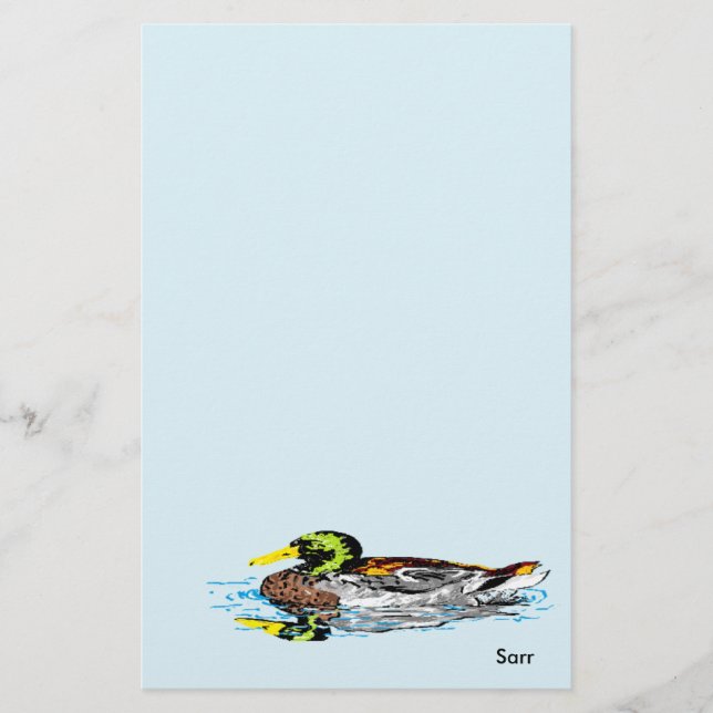 Stationery Duck in einem Teich Briefpapier (Vorderseite)