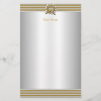 Stationery Elegant Gold Silver White Pearl Briefpapier