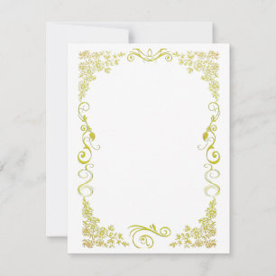 Stationery Floral Gold RSVP Karte
