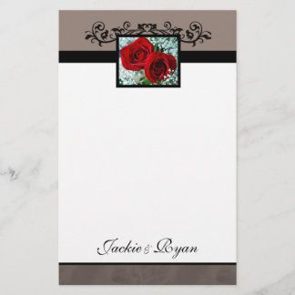 Stationery Formal Rote Rosen Liebe Herz Briefpapier