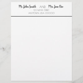 Stationery - Herr und Frau unterscheiden sich von  Briefbogen