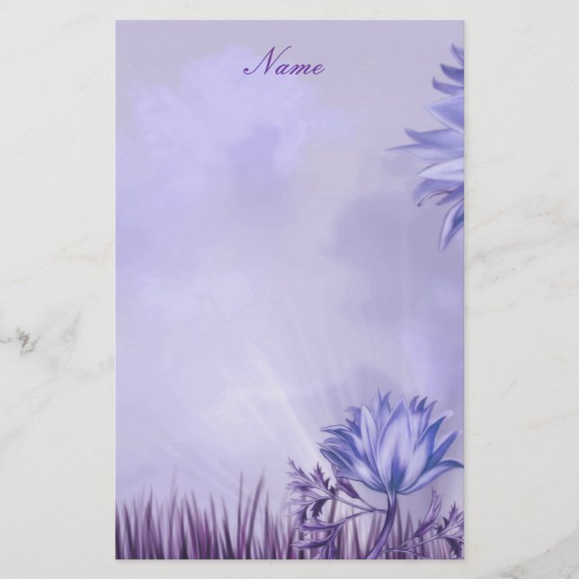Stationery Lilac Mauve Blume Briefpapier (Vorderseite)