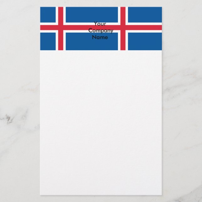 Stationery mit der Flagge Islands Briefpapier (Vorderseite)