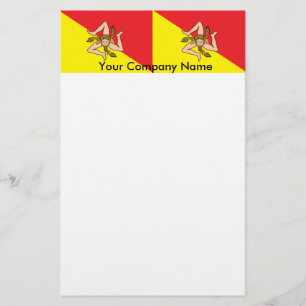 Stationery mit der Flagge Siziliens, Italien Briefpapier