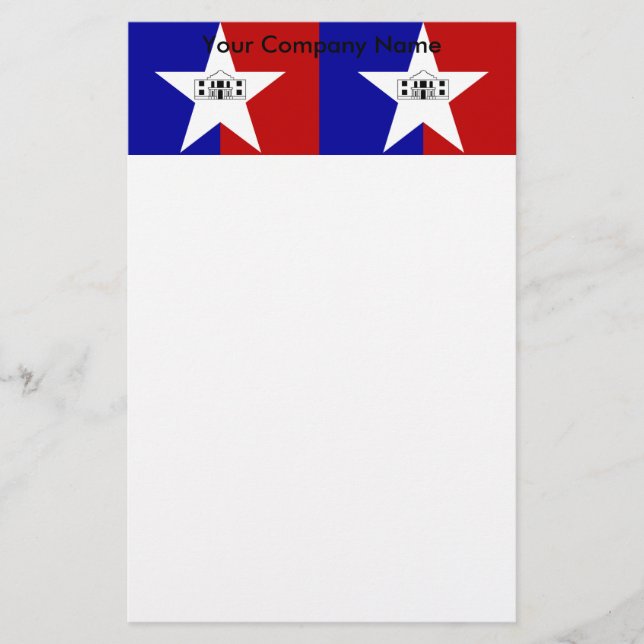 Stationery mit der Flagge von San Antonio City, US Briefpapier (Vorderseite)