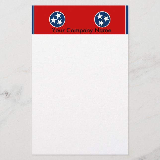 Stationery mit Flagge in Tennessee Briefpapier (Vorderseite)