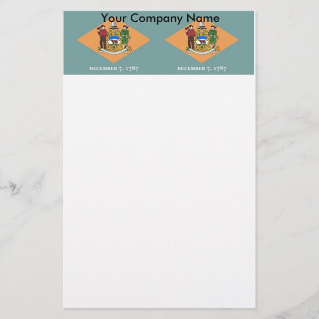 Stationery mit Flagge von Delaware Briefpapier (Vorderseite)
