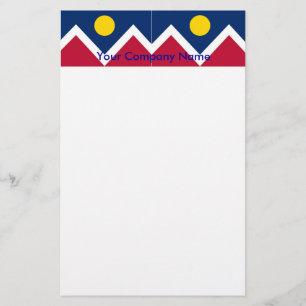Stationery mit Flagge von Denver, Colorado Briefpapier