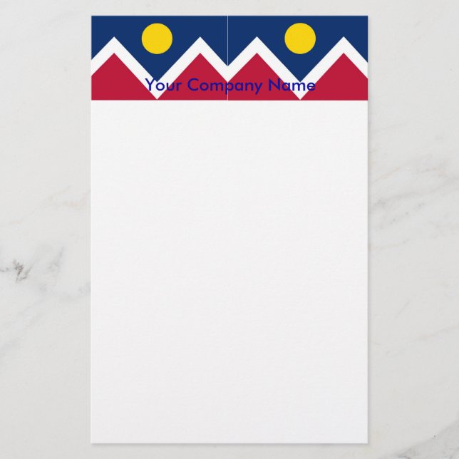 Stationery mit Flagge von Denver, Colorado Briefpapier (Vorderseite)