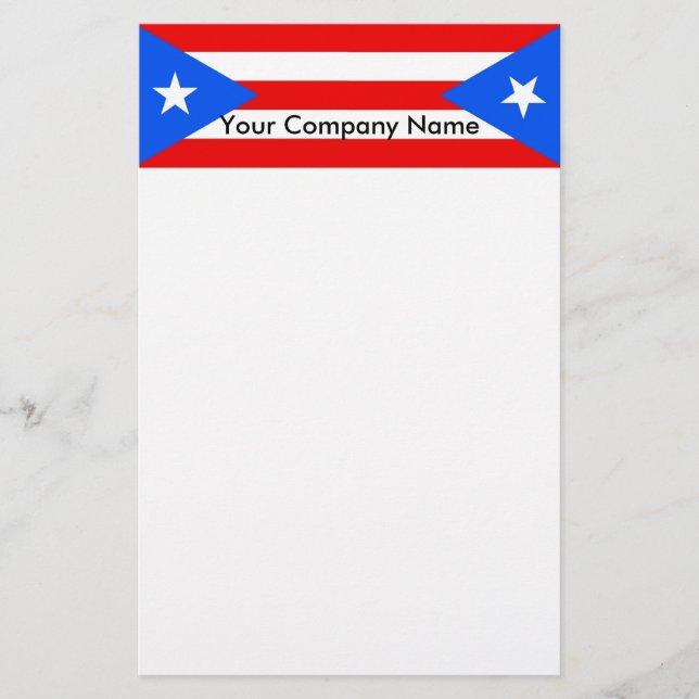 Stationery mit Flagge von Puerto Rico Briefpapier (Vorderseite)