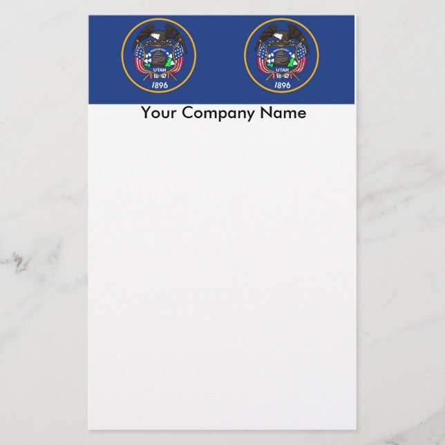 Stationery mit Flagge von Utah Briefpapier (Vorderseite)