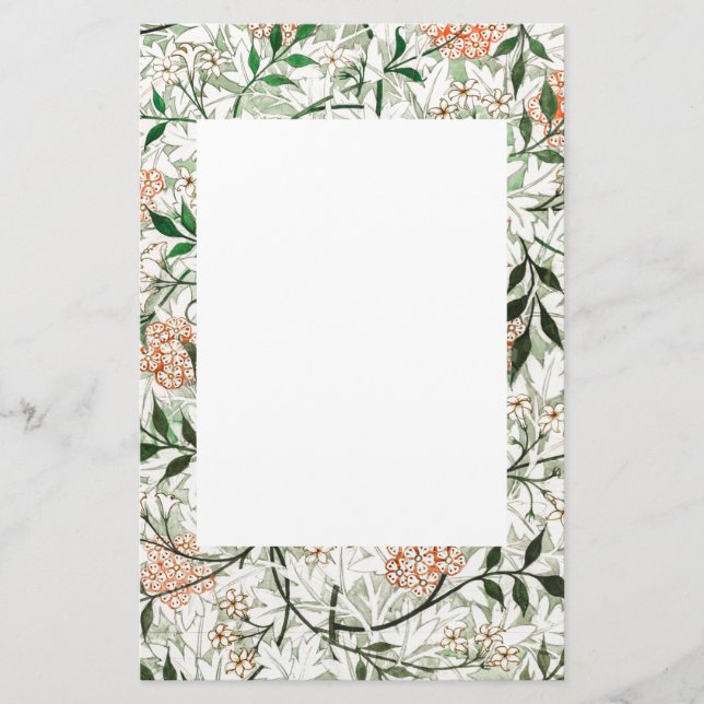 STATIONERY MIT WILLIAM MORRIS "JASMINE" DESIGN BRIEFPAPIER (Vorderseite)