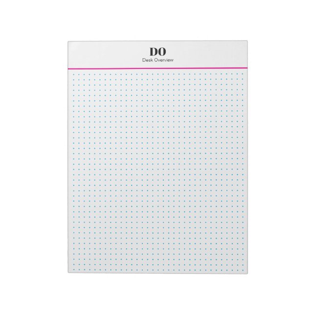 Stationery Monogram Initials Dot Grid Notepad Notizblock (Rotiert)