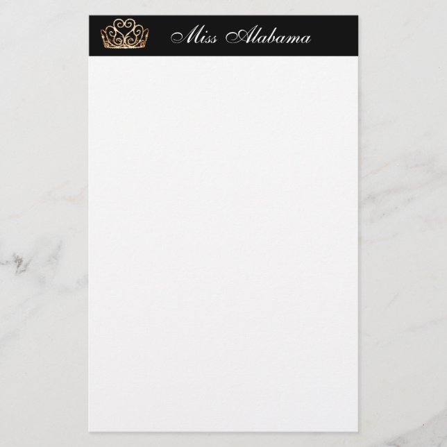 Stationery Paper Pageant Crown & Title Briefpapier (Vorderseite)