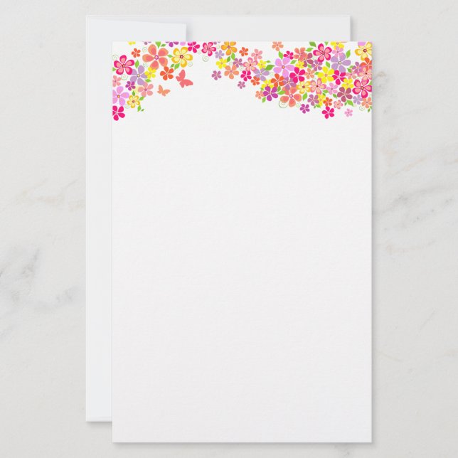 Stationery Paper-Summer Floral Briefpapier (Vorderseite)