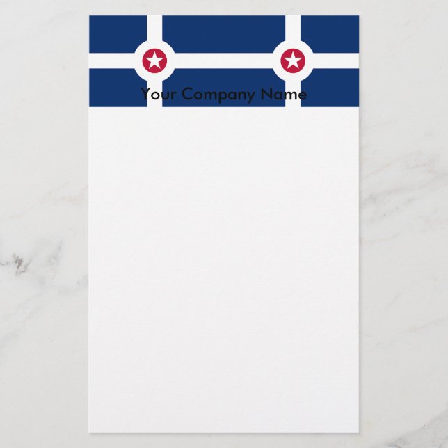 Stationery with Flag of Indianapolis City, USA Briefpapier (Vorderseite)