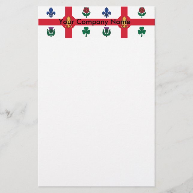 Stationery with Flag of Montreal, Canada Briefpapier (Vorderseite)