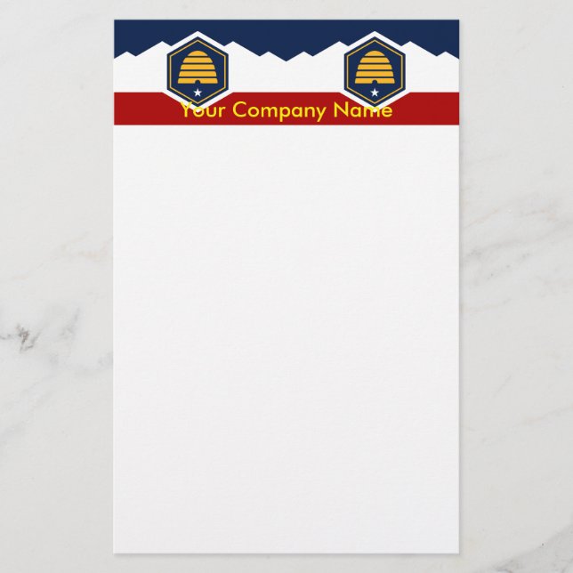 Stationery with Flag of Utah, USA Briefpapier (Vorderseite)