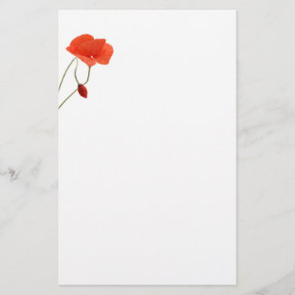 Stationery with two poppies briefpapier