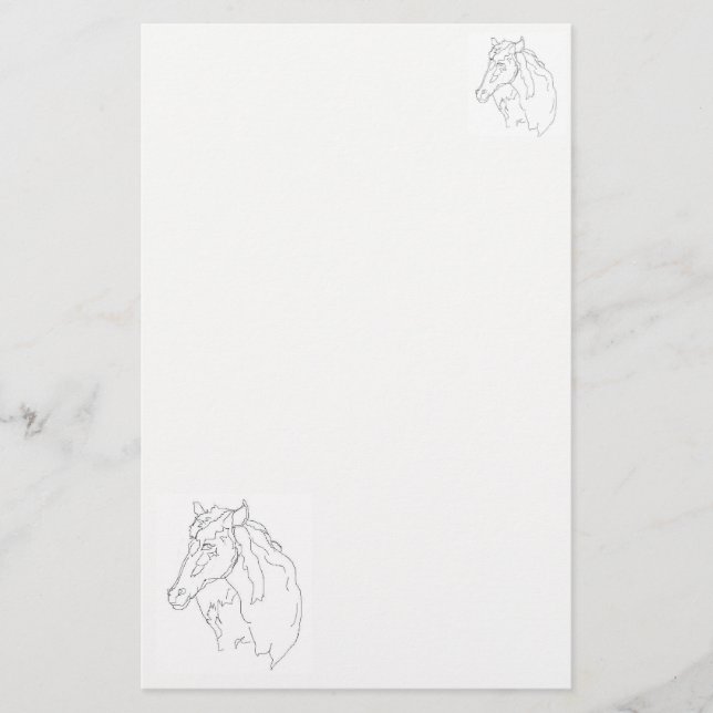 Stationery Zeichn eines Pferdes Briefpapier (Vorderseite)