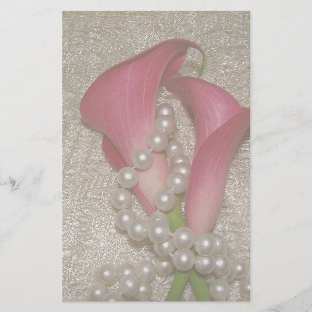 Stationierung Calla Lilies & Pearls Briefpapier (Vorderseite)