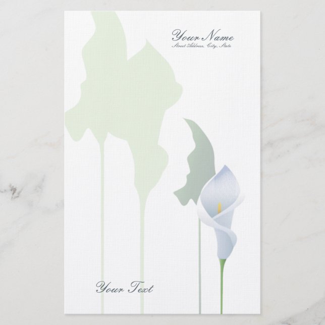 Stationierung der Calla Lily Briefpapier (Vorderseite)