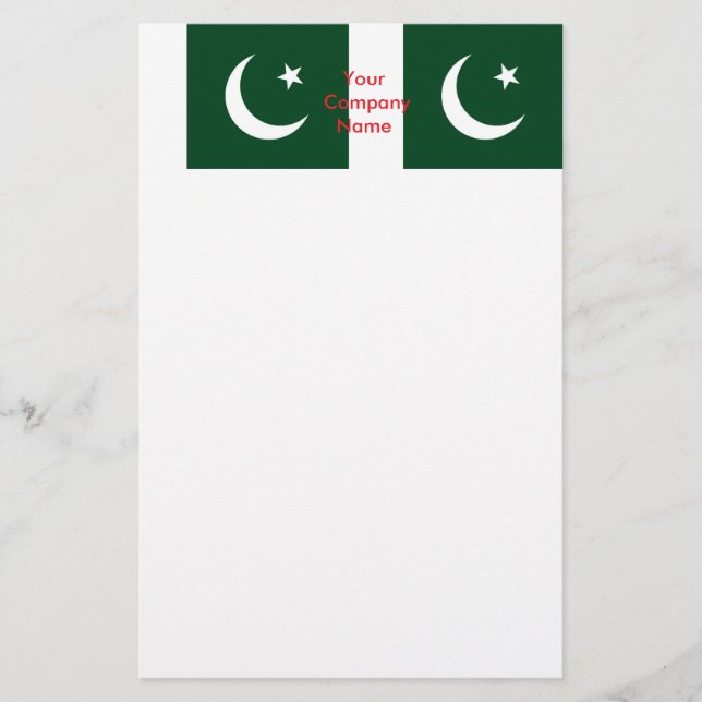 Stationierung mit der Flagge Pakistans Briefpapier (Vorderseite)