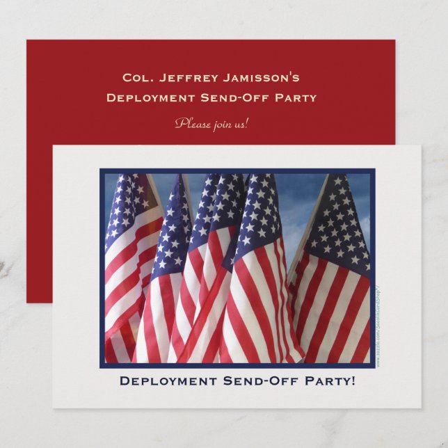 Stationierung Send-Off Party, American Fags Einladung (Vorne/Hinten)