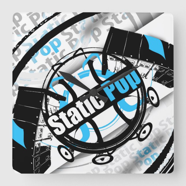 Statische Pop-Uhr Quadratische Wanduhr (Vorderseite)