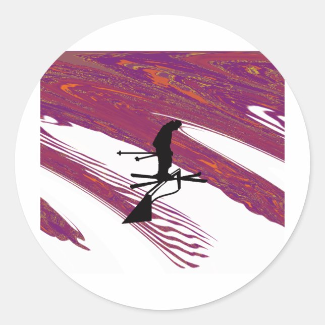 statische SKI-Verklebung Runder Aufkleber (Vorderseite)