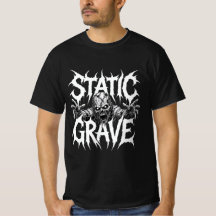 Statisches Grab-Horror-Gothic-Grafik-T-Shirt