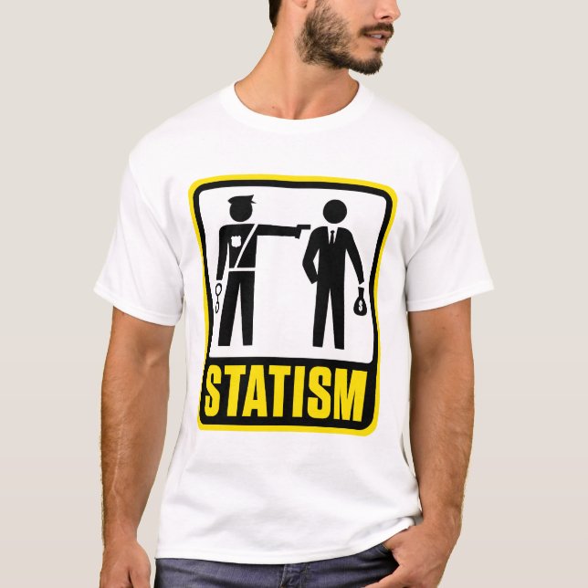 Statism-Warnzeichen-Shirt T-Shirt (Vorderseite)