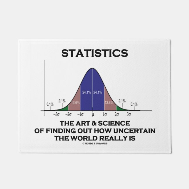 Statistik-Kunst-Wissenschaft, die unsichere Welt Fußmatte (Vorderseite)