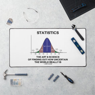 Statistik über Kunst und Wissenschaft der Unsicher Schreibtischunterlage