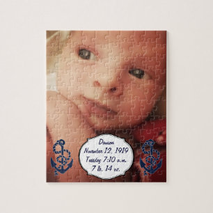 Statistik zur Geburt eines Babyjungen, nautisches Puzzle
